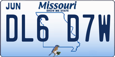 MO license plate DL6D7W