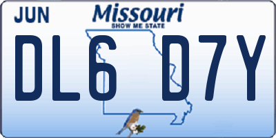MO license plate DL6D7Y