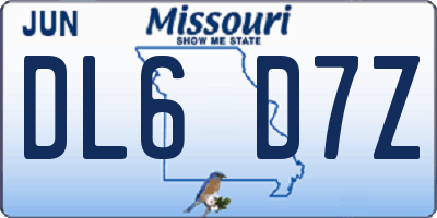 MO license plate DL6D7Z