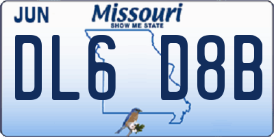 MO license plate DL6D8B