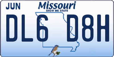 MO license plate DL6D8H