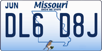 MO license plate DL6D8J