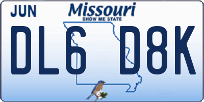 MO license plate DL6D8K