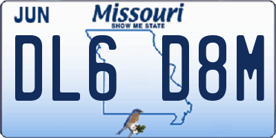MO license plate DL6D8M
