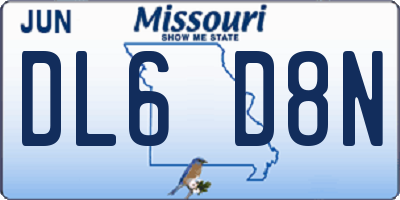 MO license plate DL6D8N