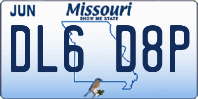 MO license plate DL6D8P