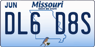 MO license plate DL6D8S