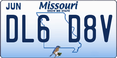 MO license plate DL6D8V