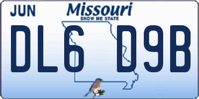 MO license plate DL6D9B