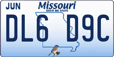 MO license plate DL6D9C