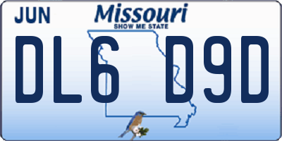 MO license plate DL6D9D