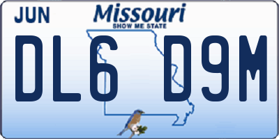 MO license plate DL6D9M