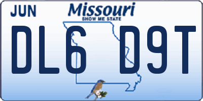 MO license plate DL6D9T