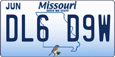 MO license plate DL6D9W