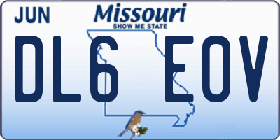 MO license plate DL6E0V