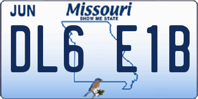 MO license plate DL6E1B