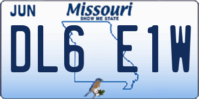 MO license plate DL6E1W