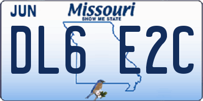 MO license plate DL6E2C