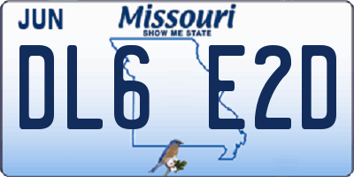 MO license plate DL6E2D