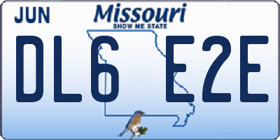 MO license plate DL6E2E