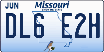 MO license plate DL6E2H