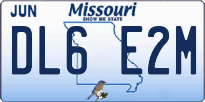 MO license plate DL6E2M