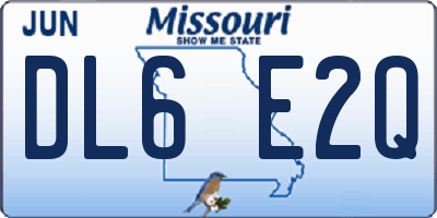 MO license plate DL6E2Q