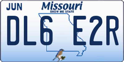 MO license plate DL6E2R