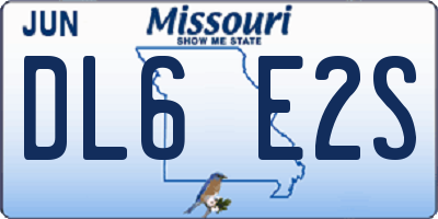 MO license plate DL6E2S