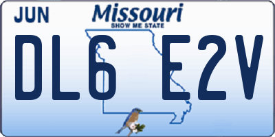 MO license plate DL6E2V