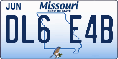 MO license plate DL6E4B