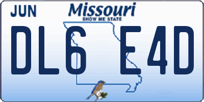 MO license plate DL6E4D