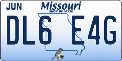 MO license plate DL6E4G