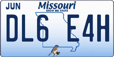 MO license plate DL6E4H