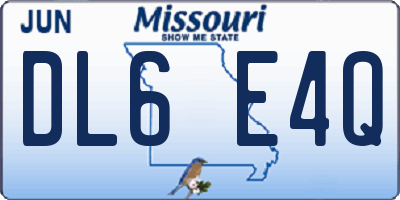 MO license plate DL6E4Q