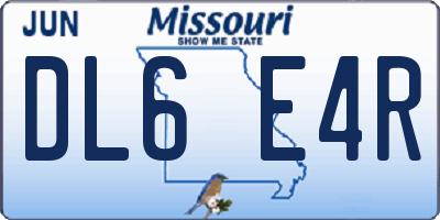 MO license plate DL6E4R
