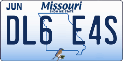 MO license plate DL6E4S