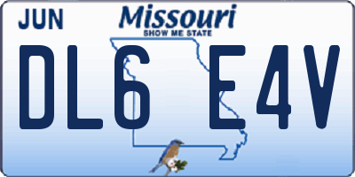 MO license plate DL6E4V