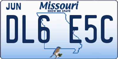 MO license plate DL6E5C
