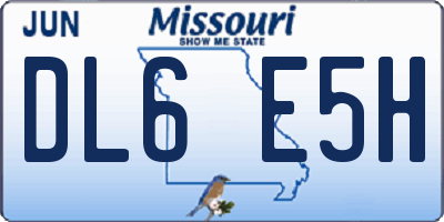 MO license plate DL6E5H