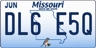 MO license plate DL6E5Q