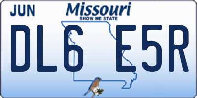 MO license plate DL6E5R