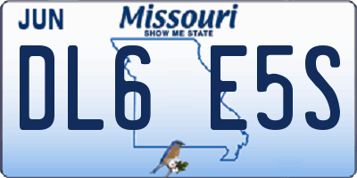 MO license plate DL6E5S
