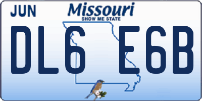 MO license plate DL6E6B