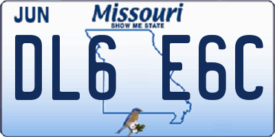 MO license plate DL6E6C