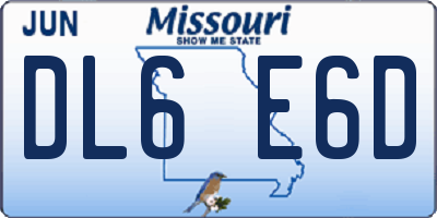 MO license plate DL6E6D