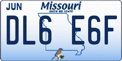 MO license plate DL6E6F