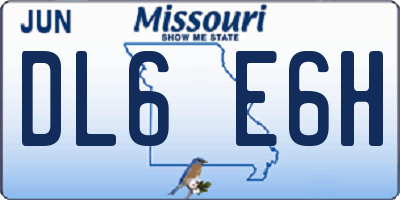 MO license plate DL6E6H