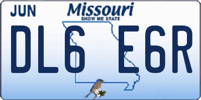 MO license plate DL6E6R