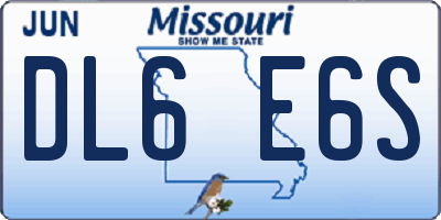 MO license plate DL6E6S